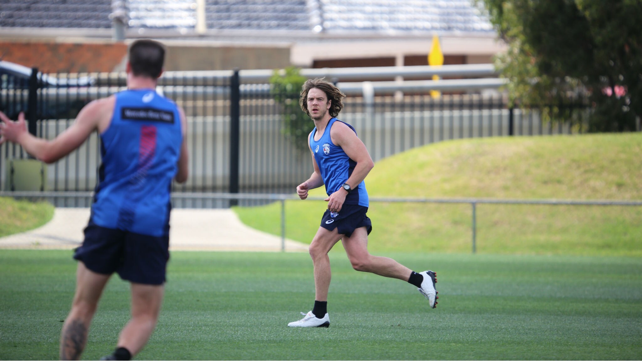 pickentracklandscape.jpg Liam Picken on the track at Whitten Oval on Friday - AFL,Western Bulldogs,Tom Liberatore,Liam Picken,Aaron Naughton